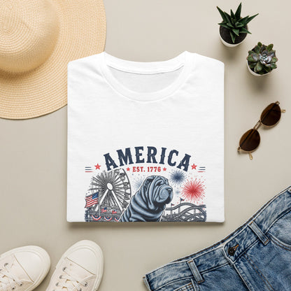 Patriotic Sharpei Unisex Softstyle T-Shirt