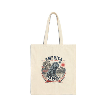 Sharpei Cotton Canvas Tote Bag